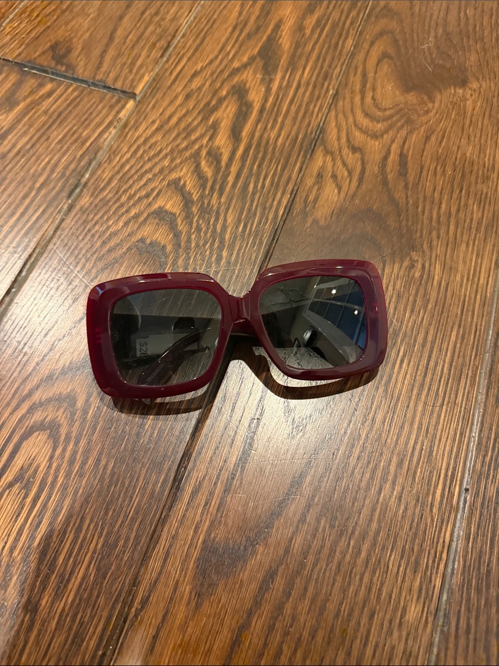 Celine Oversized Square Sunglasses - Burgundy Red Frame